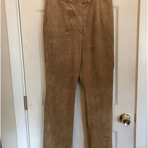 Bernardo washable tan suede slim pant size 8